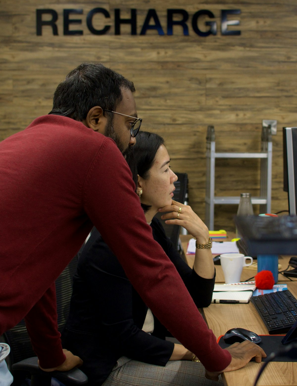 An Aarkin consultant reviewing a client's application on screen